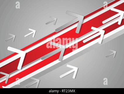 Rot und Grau tech Abstrakt Hintergrund mit Pfeilen. Vector Graphic Design Illustration Stock Vektor