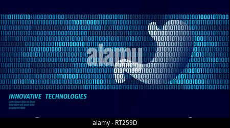 Gesunde magen Verdauung innere Organe. Der binäre Code Datenfluss. Doktor online innovative Technologie Vector Illustration Stock Vektor