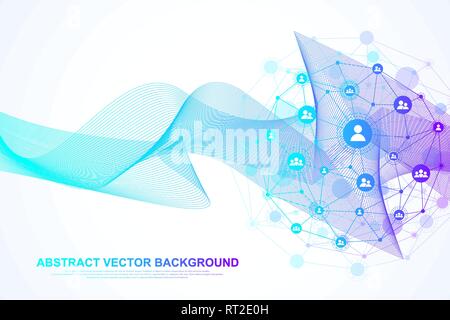 Internetverbindung Hintergrund, abstrakten Sinne von Wissenschaft und Technik Grafik Design. Globales Netzwerk Verbindung Stock Vektor