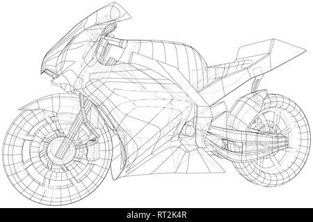 Blueprint sport Bike. EPS 10-Format. Vektor erstellt von 3d Stock Vektor