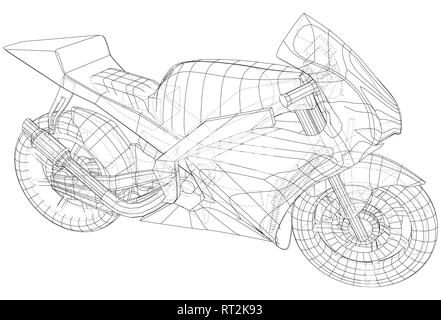 Blueprint sport Bike. EPS 10-Format. Vektor erstellt von 3d Stock Vektor