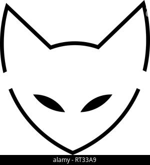 Japan cat Fox Logo, Symbol. Katze ninja Illustration Vektor. Stock Vektor