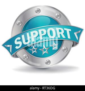 Schaltfläche Support, Customer Care, und Hilfe Stock Vektor