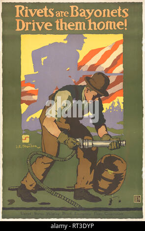 Vintage Kriegszeiten Poster Stockfoto