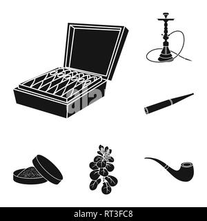 Zigarre, Hookah, Schnupftabak, Blätter, Rohr, Box, Shisha, Mundstück, Lieferung, Blatt, retro, Paket, Bar, Halter, Landwirtschaft, Wald, Pack, Zubehör, klassische, runde, botanischen, Sucht, schlechte, Arabisch, Rauchen, Botanik, Classic, Schaden, anti, Gewohnheit, Zigaretten, Tabak, Gesundheit, Nikotin, Rauchen, Statistiken, verweigern, Stop, Set, Vector, Icon, Illustration, isoliert, Sammlung, Design, Element, Grafik, Zeichen, Schwarz, einfachen Vektor Vektoren, Stock Vektor