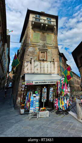 Souvenir shop in Siena, Italien. Stockfoto