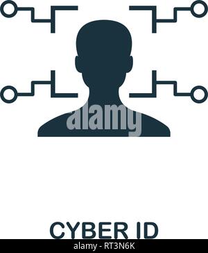 Cyber-ID-Symbol. Kreative element Design von fintech Technologie icons Collection. Pixel Perfect Cyber-Id Symbol für Web Design, Anwendungen, Software, drucken Stock Vektor