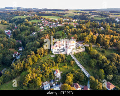 Deutschland, Bayern, Passau, die Stadt der drei Flüsse, Luftaufnahme von Maria Hilf Kirche Stockfoto