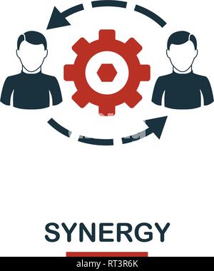 Synergy Symbol. Premium Design von Teamarbeit. UI und UX. Pixel Perfect Synergy Symbol für Web Design, Anwendungen, Software, drucken. Stock Vektor