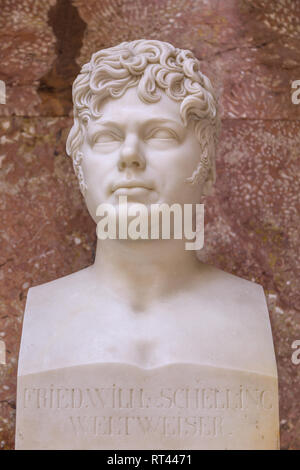 Friedrich Wilhelm Joseph Schelling, deutscher Philosoph, Büste, Walhalla Memorial in der Nähe von Donaustauf, Additional-Rights - Clearance-Info - Not-Available Stockfoto