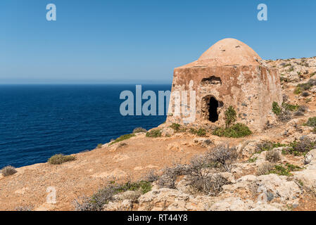 Ruine der osmanischen Gebäude auf Gramvousa Stockfoto