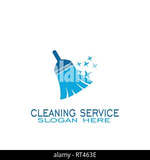 Reinigung service Logo. Besen Grafik logo Vorlage. Stock Vektor
