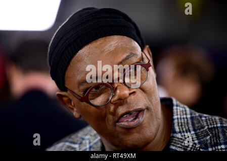 Samuel L. Jackson an der Captain Marvel europäische Premiere im Curzon Mayfair, London statt. Bild Datum: Mittwoch, 27. Februar 2019. Foto: Ian West/PA-Kabel Stockfoto