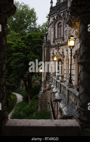 Die Fassade der Quinta da Regaleira in Sintra, Portugal Stockfoto