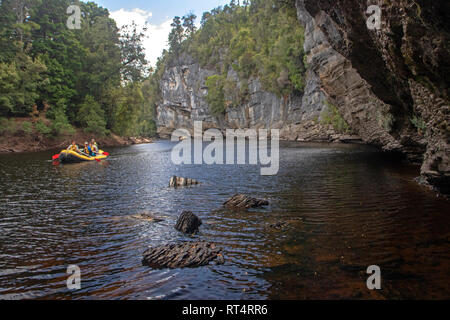 Floß auf den Franklin River Stockfoto