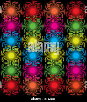 Bunte Sonnenschirm auf schwarzem Hintergrund Stockfoto