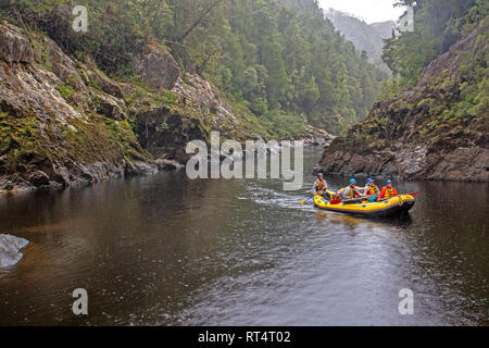 Floß auf den Franklin River Stockfoto