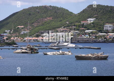 Gekentert Yachten Stockfoto