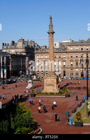 Luftaufnahme des George Square von Glasgow City Chambers, Schottland, Großbritannien Stockfoto