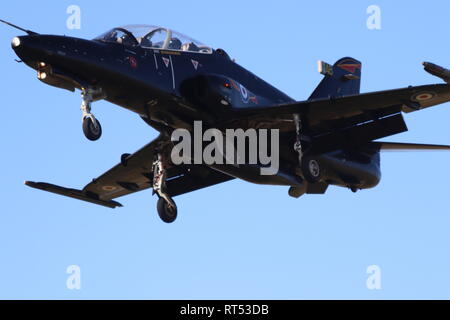 Tucano Trainer, an RAF Valley, Anglesey, Nordwales Stockfoto