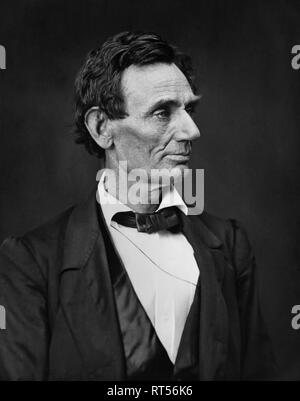 Amerikanische Geschichte Porträt von Präsident Abraham Lincoln, vom 3. Juni 1860. Stockfoto