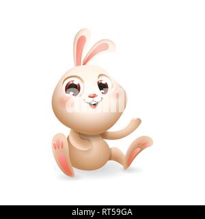 Süße kleine Bunny-Cartoon Stil Vector Illustration Stock Vektor