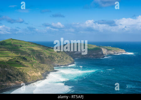 Portugal, Azoren, Sao Miguel, Blick auf die Nordküste Stockfoto