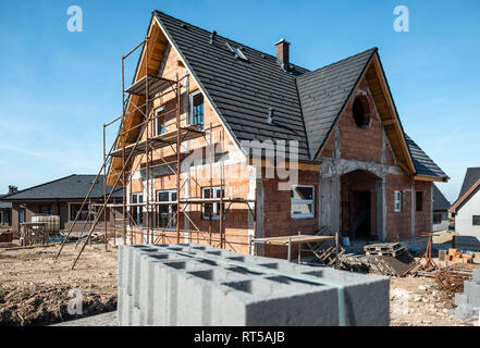 Bulgarien, Plovdiv, Einfamilienhaus im Bau Stockfoto