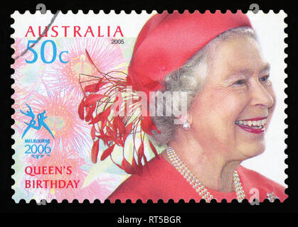 Australien - ca. 2005: Stempel in Australien gedruckt, zeigt Queen Elizabeth II (Vereinigtes Königreich, Großbritannien, England), ca. 2005 Stockfoto