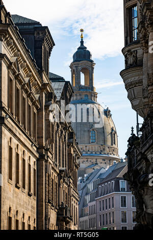 Deutschland, Dresden, Blick auf die Kirche von Unserer Lieben Frau Stockfoto