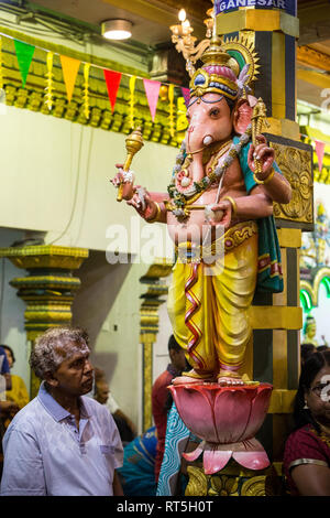 Hindu Gott Ganesh, Sri Maha Mariamman Tempel, Georgetown, Penang, Malaysia. Stockfoto