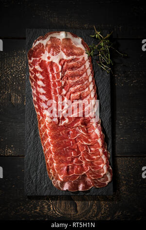 Coppa Piacentina, Luft getrocknet Schweinefleisch Kragen Stockfoto