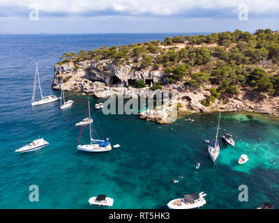 Spanien, Mallorca, Palma de Mallorca, Luftaufnahme von Calvia Region, El Toro, Portals Vells Stockfoto