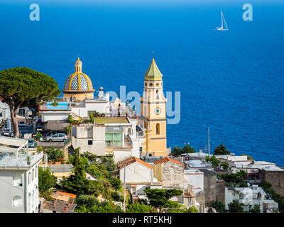 Italien, Kampanien, Amalfiküste, Halbinsel von Sorrent, Praiano, Parrocchia di San Gennaro Kirche Stockfoto