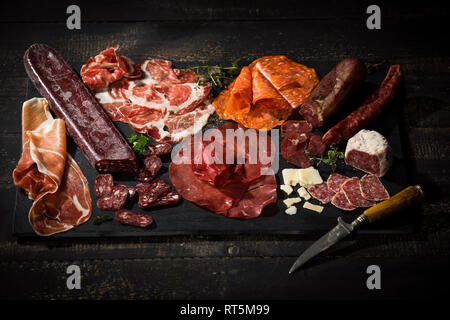 Verschiedene italienischen Aufschnitt Stockfoto