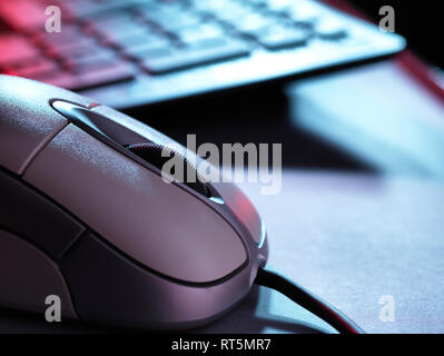 Computer, Tastatur und Maus, close-up Stockfoto