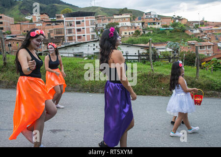 Donmatias, Antioquia: Karneval "onmatias Somos todos' Stockfoto