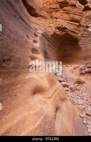 Malerische Kalkstein Canyon, Barranco de las Vacas in Gran Canaria, Kanarische Inseln, Spanien. Stockfoto