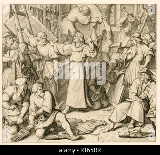 Martin Luther gegen den Ikonoklasmus, 1522 Abbildung aus: 'Dr. Martin Luther deutscher Reformator", von Gustav König, von Rudolf Besser, Gotha, 1850 th illustriert., Additional-Rights - Clearance-Info - Not-Available Stockfoto
