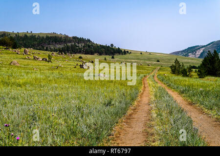 Landschaft Wiesen und Weiden des Baikal National Park. Landschaft Wiesen und Weiden des Baikal National Park. Stockfoto