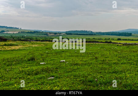 Landschaft Wiesen und Weiden des Baikal National Park. Landschaft Wiesen und Weiden des Baikal National Park. Stockfoto