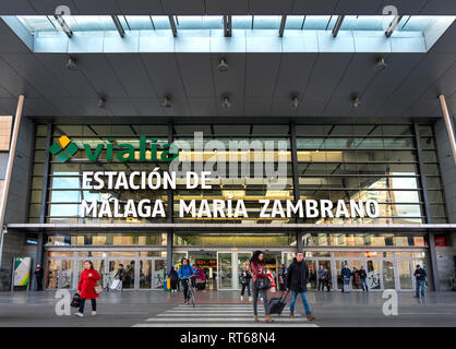 Malaga Bahnhof Estacion Malaga Maria Zambrano Stockfoto