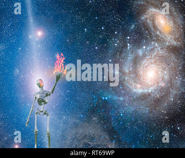 Alien, Feuer im Universum. Stockfoto