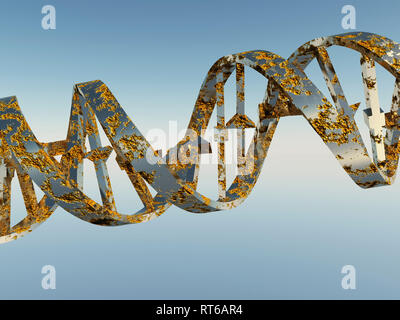 Beschädigte DNA-Stränge Stockfoto