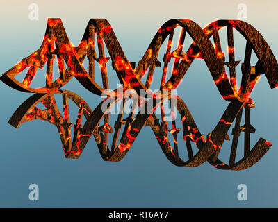 Beschädigte DNA-Stränge Stockfoto