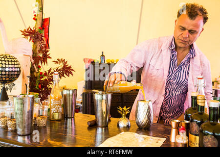 Fantastische Botanicals Alkohol frei Festival bar an Beltane Fire Festival, Sussex, UK Stockfoto