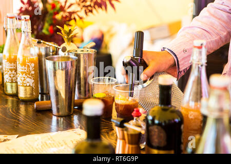 Fantastische Botanicals Alkohol frei Festival bar an Beltane Fire Festival, Sussex, UK Stockfoto