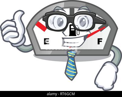 Geschäftsmann benzin Anzeige isoliert mit in Cartoon Stock Vektor