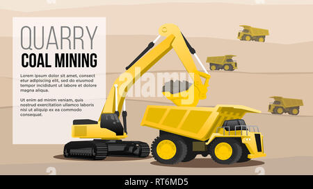 Super Heavy Duty Maschinenkonzept großen Haul LKW für Kohle Mining mit Schatten illustratiuon am besten für Web und Präsentation Stockfoto