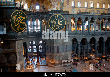 Asien, Türkei, Istanbul, Hagia Sophia innen Stockfoto